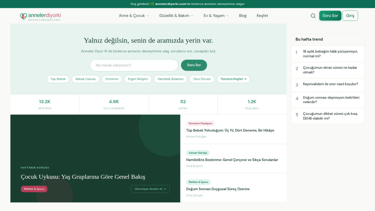Anneler Diyor Ki — Сообщество для мам
